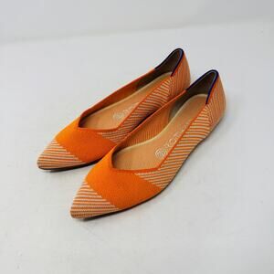 Rothy’s The Point Knit Flats‎ Orange Chevron Eco-Friendly Shoes Size 7.5